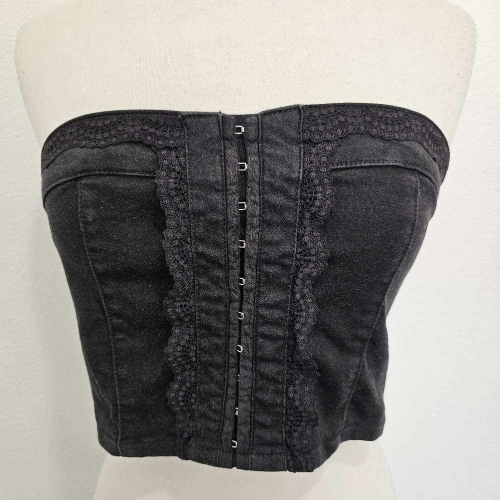 Forever 21 Black Corset Tube Top